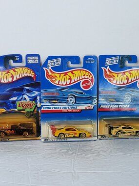 Hot Wheels Car Lot Of 3 Pike Peak Tokoma Celica Red Black Tail Yellow Bubble